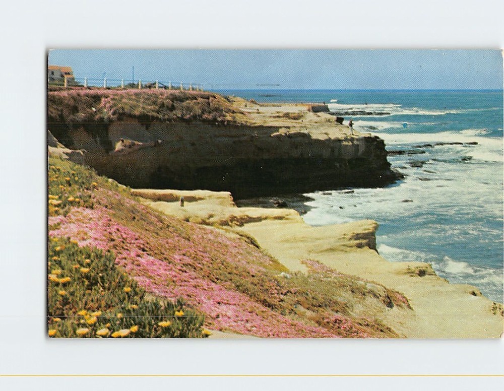 Postcard Coast Line North San Diego Along La Jolla Shores California