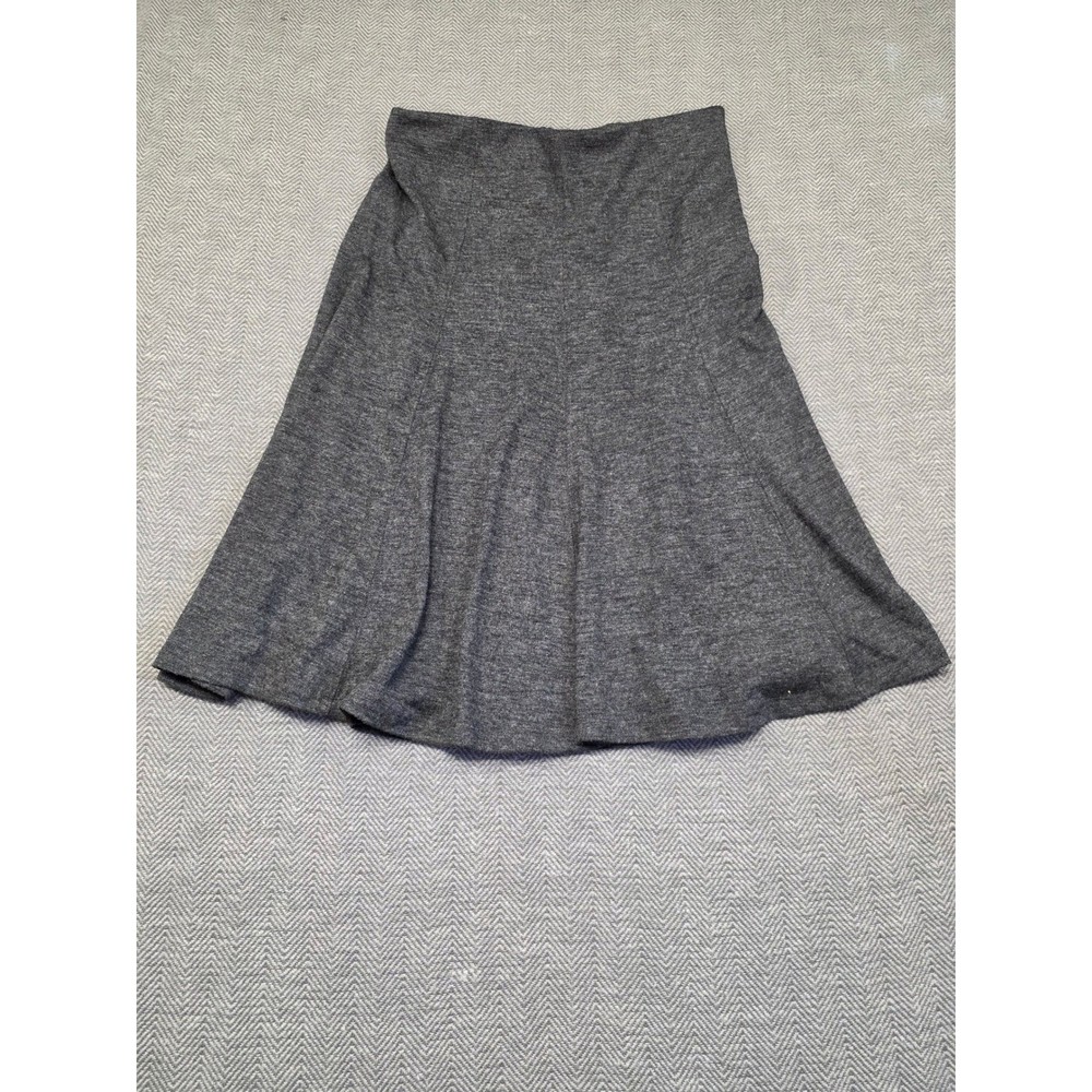 Ann Taylor Grey Heathered A-Line Skirt Women Size 4 Career Midi 52-382146