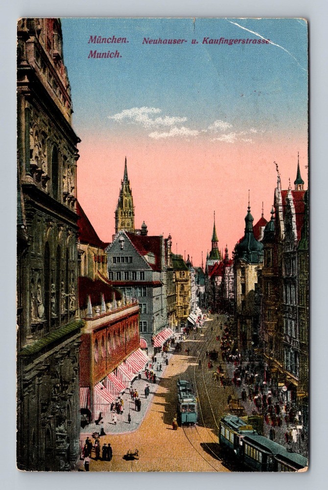Germany- Munich Panoramic City View Souvenir Old Postal Card Vintage Postcard