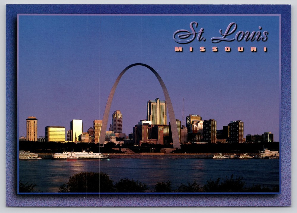 Gateway Arch Mississippi River Riverboats St Louis Missouri Postcard