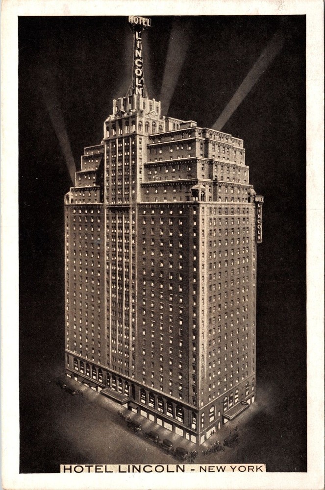 New York City NY, Hotel Lincoln, Exterior Vintage Postcard