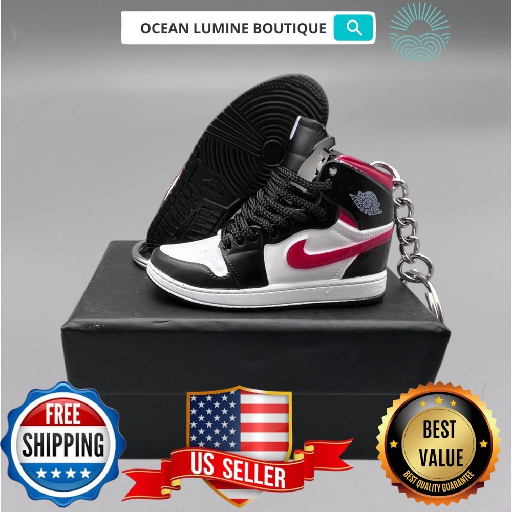 Air Jordan 3D Mini Sneaker Keychain, Basketball Sneaker Collectible, Box Options