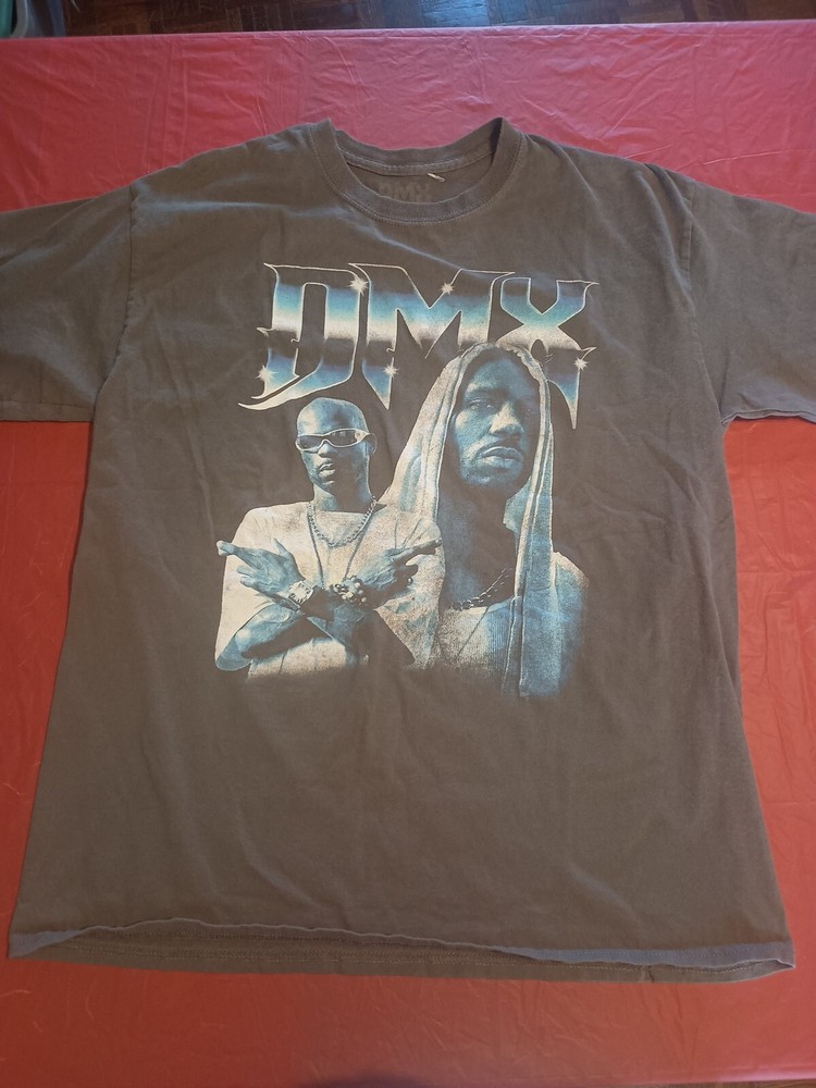 Men's Large DMX Blue Graphic Rap Band T Shirt, Size Large