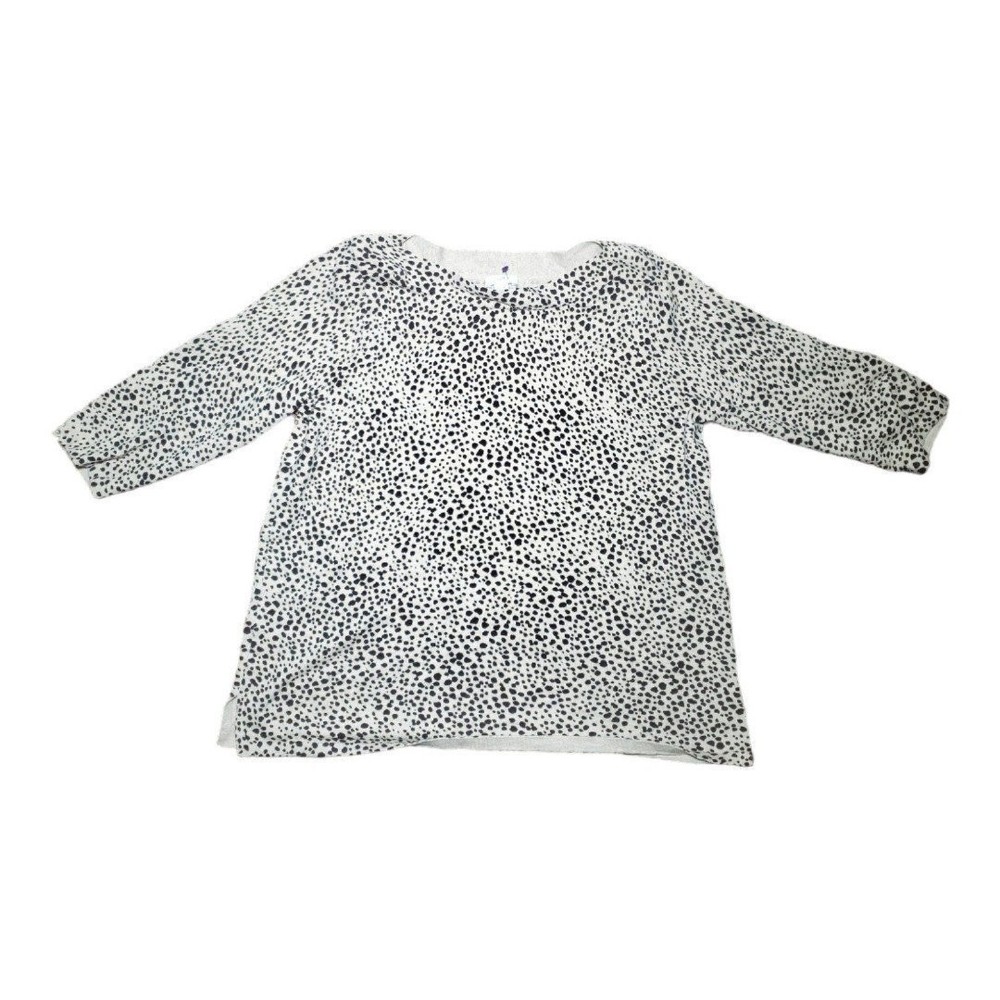 FREE Shipping J.JILL Women's Top Blouse White Black 3/4 Sleeve Stretch Size L