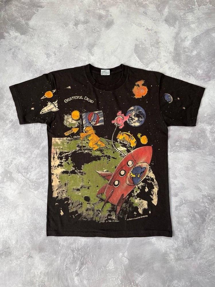 VTG 1995 NOS Grateful Dead Standing On The Moon Shirt Space Large Black Rare