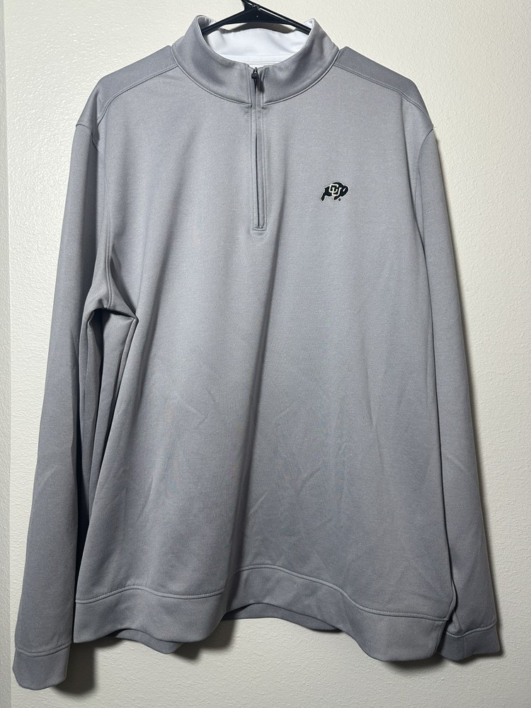 CU Buffs JOHNNIE-O Performance 1/4 Zip Pullover Gray Men’s Sz XL Extra-Large