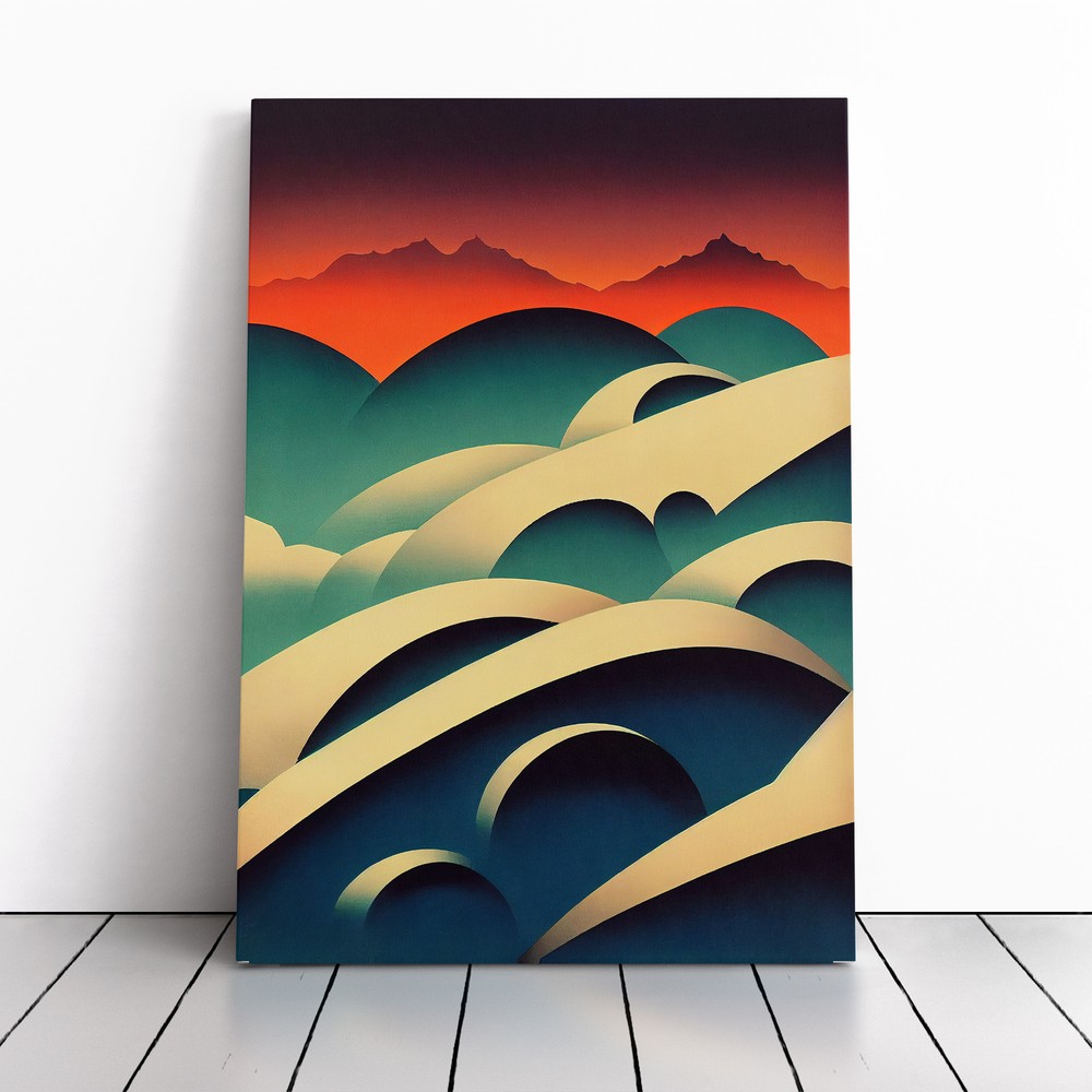 The Abstract Mountain Landscape No.1 Canvas Wall Art Print Framed Picture Lounge