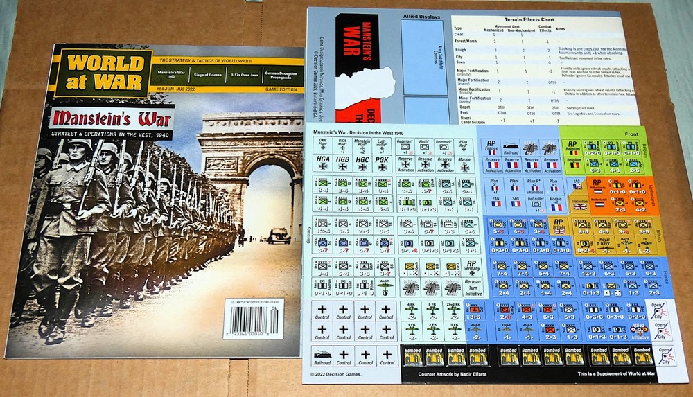 Decision Games Manstein's War Unpunched Counters World at War Magazine Chart