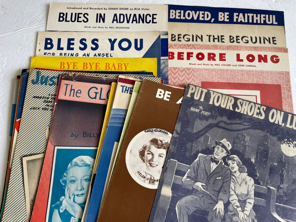 SH-39 Vintage Sheet Music Lot Of 37 Doris Day Mindy Carson Van Johnson +