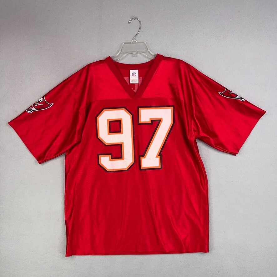 Men's Tampa Bay Buccaneers Red Simeon Rice 97 NFL Jersey Size Large Football Fan Gear
