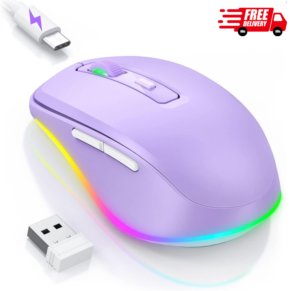 Wireless Mouse Jiggler with LED and Built-in Mover in Purple