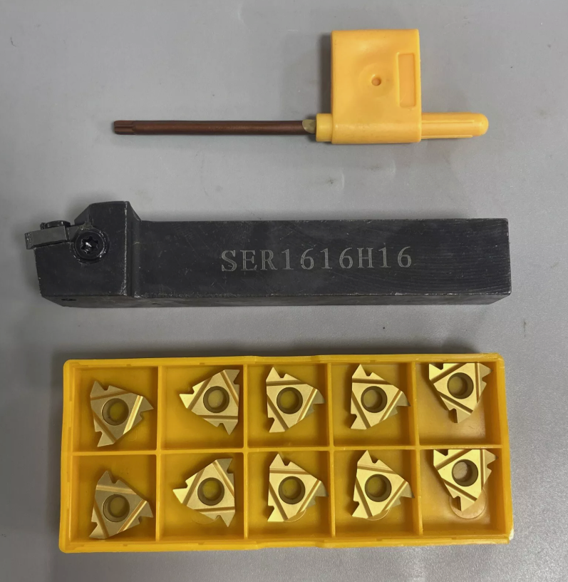 16mm SER1616H16 Tool Holder with 10pcs 16ER AG55 Carbide Inserts for Threading and Turning