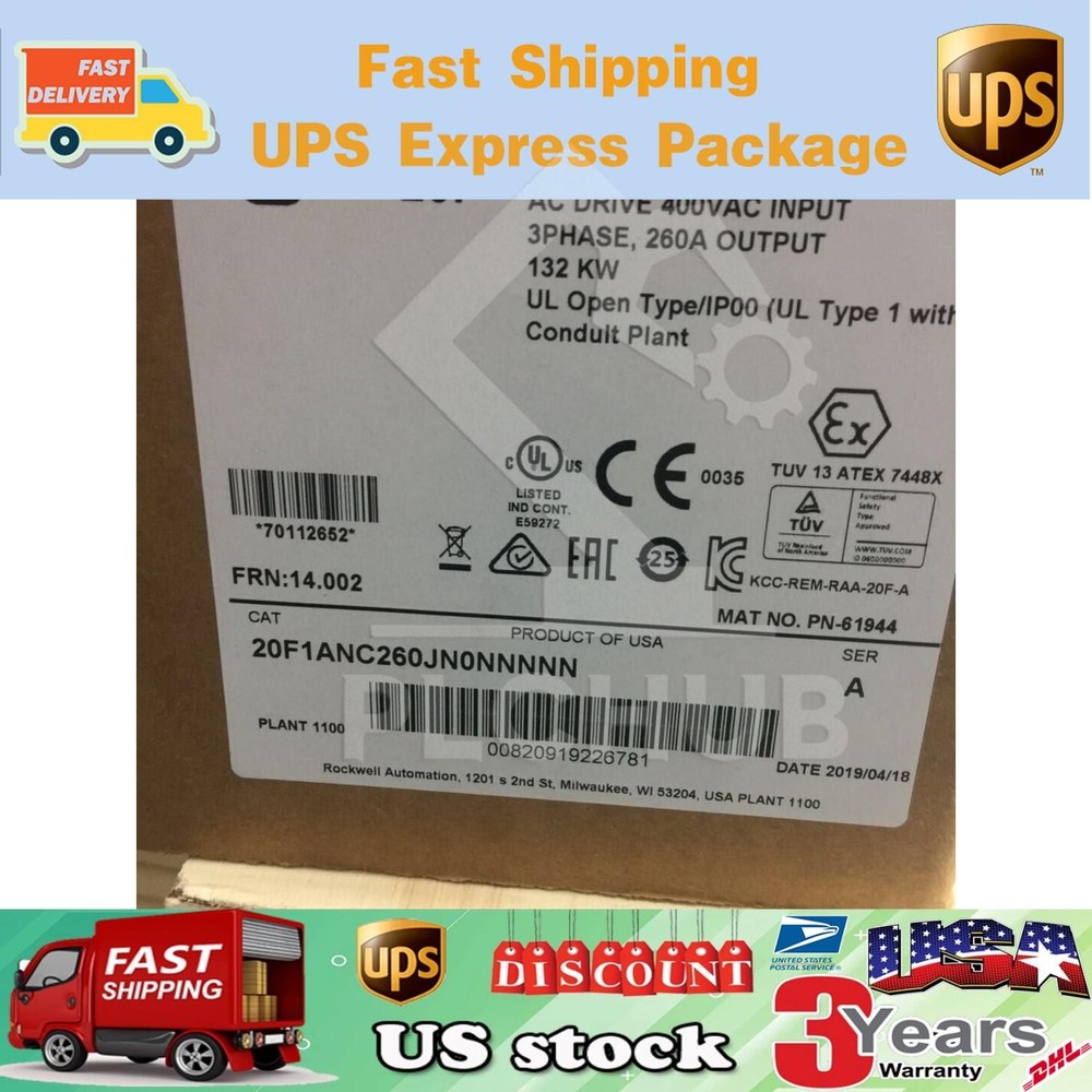 20F1ANC260JA0NNNNN AB PowerFlex Air Cooled 753 AC Drive  US Free Tax