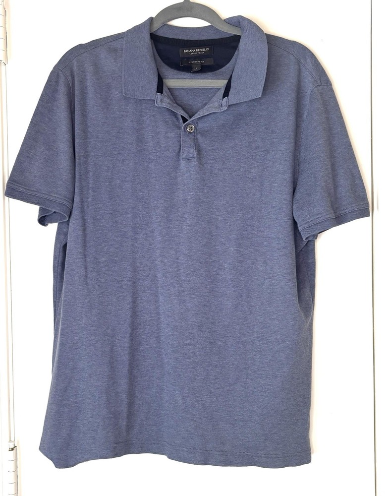 Banana Republic Polo Luxury Touch Standard Fit size Large Blue Old Money