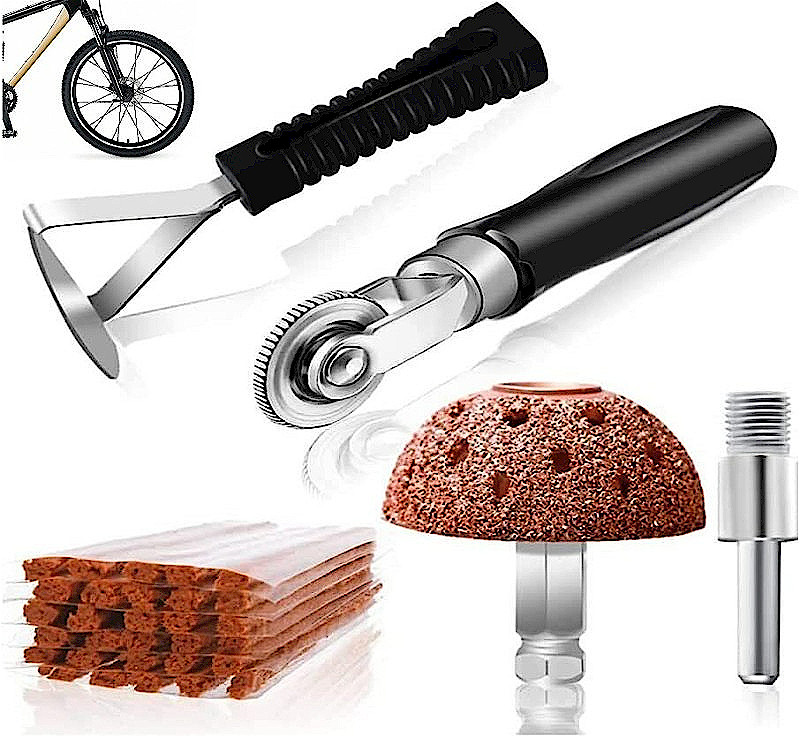 DIY Auto Tire Repair Kit with Grinding Head for Flat Tire Plug Patch
