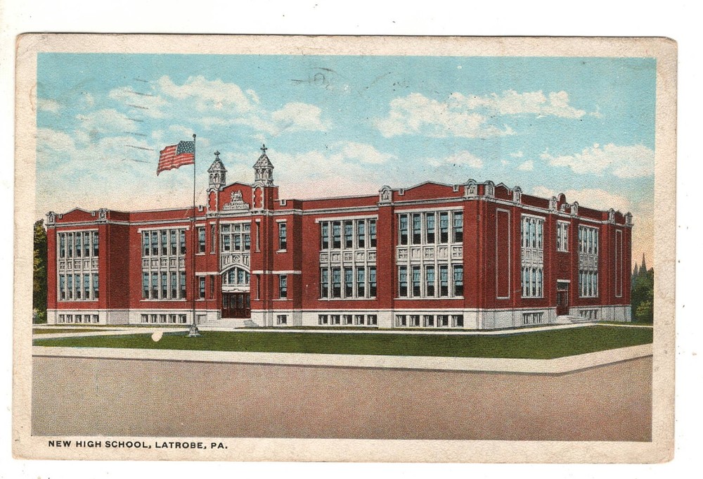 New High School Latrobe Pennsylvania Postcard PA
