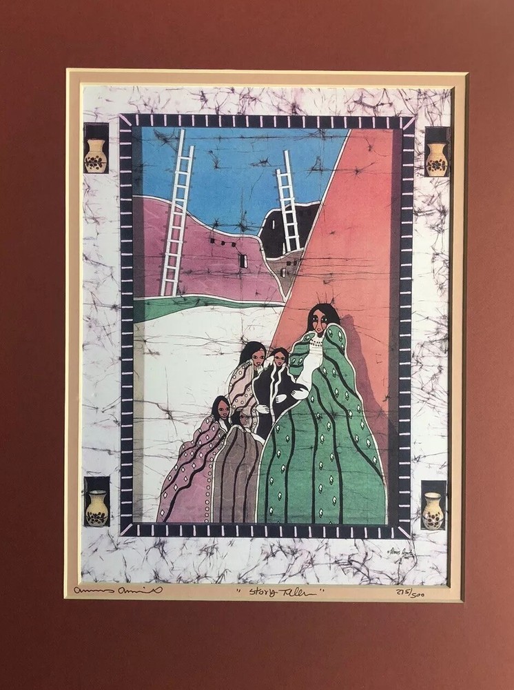 Amos Amit Signed Limited Edition 215/500 “Story Teller” Matted Batik