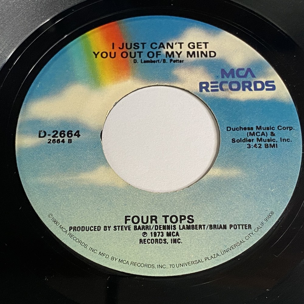 Four Tops: I Just Can't Get You Out Of My Mind / Are You Man Enough 45 - Soul