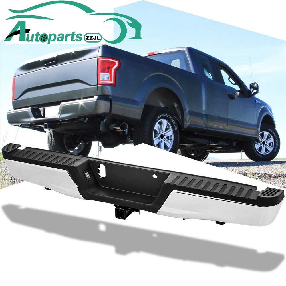 Chrome Rear Bumper Assembly w/o Park For 2015-2020 Ford F-150 w/ Max Tow GA2
