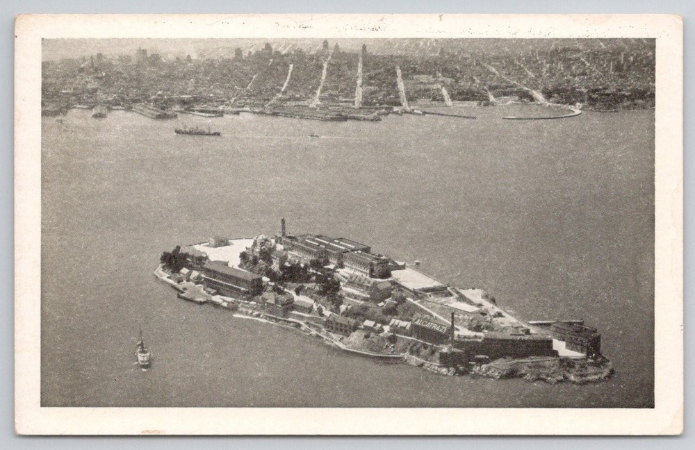 Alcatraz Island San Francisco Bay Federal Prison 1930s Postcard