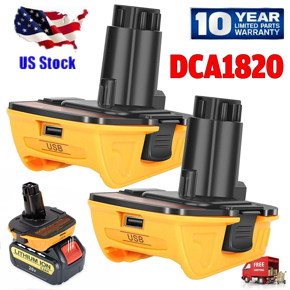 2PACK DCA1820 18V to 20V MAX Battery Adapter for Dewalt Li-ion Tools