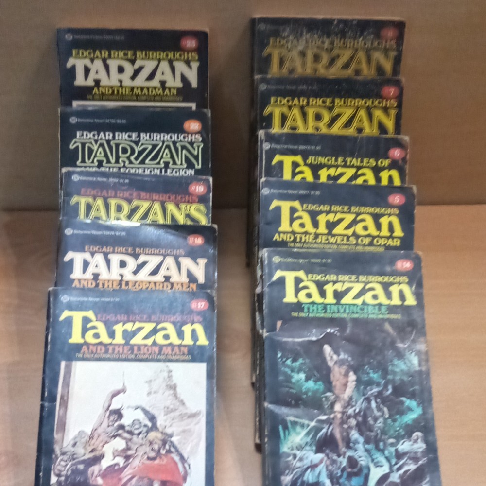 Edgar Rice Burroughs Tarzan Paperback Book Lot Vintage Adventure Series