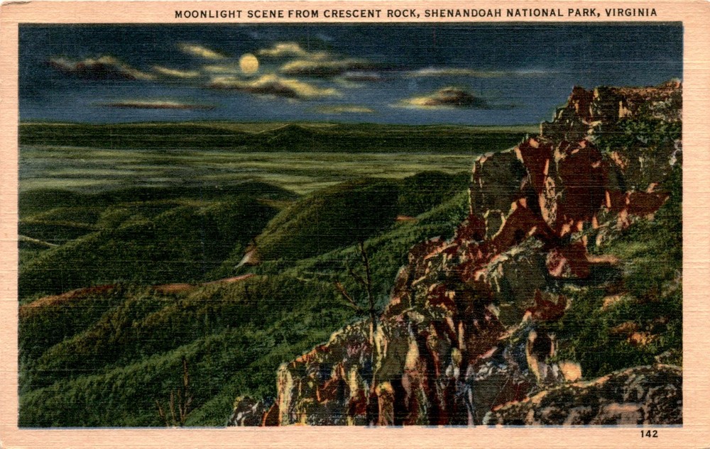 Crescent Rock, Shenandoah National Park, Virginia, Skyline Drive, Postcard