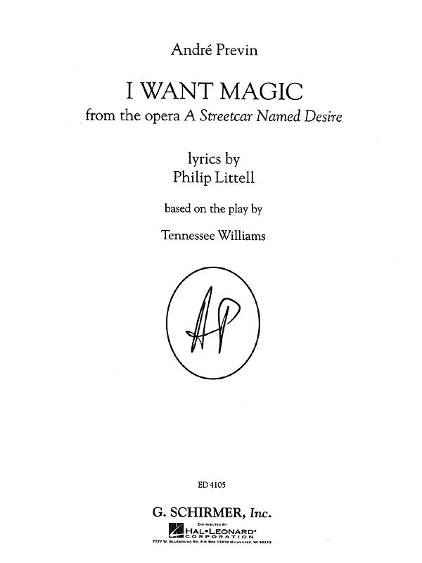 I Want Magic Song by Andre Previn for Soprano Piano Vocal Sheet Music Lyrics