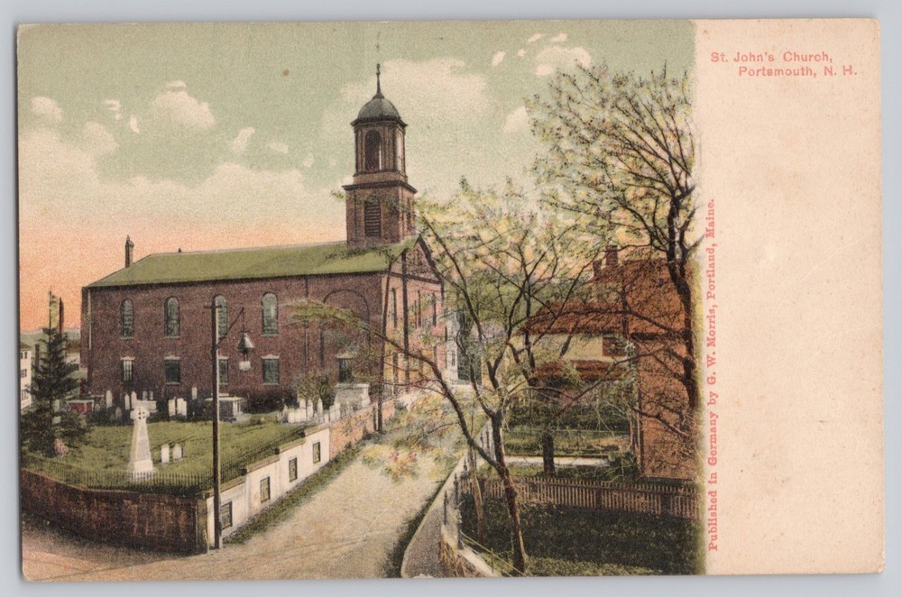 Portsmouth New Hampshire NH St John's Church c1905 Antique Postcard