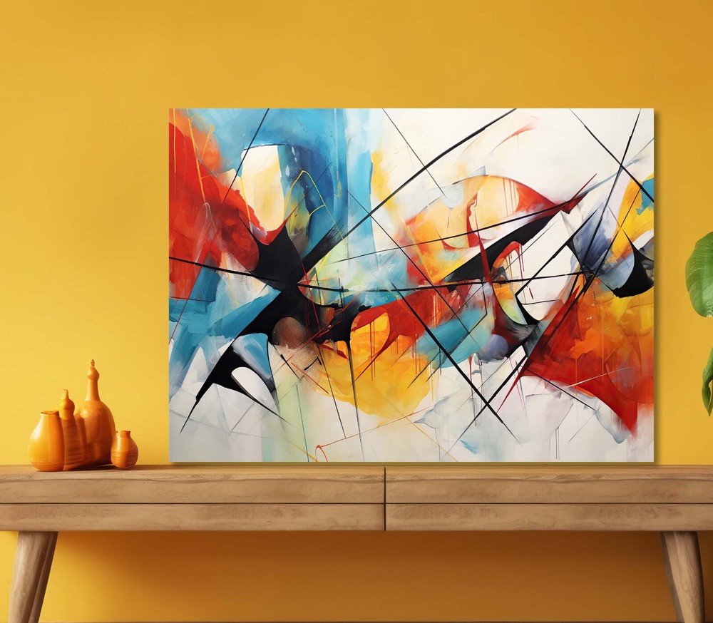 Geometric Pattern Art Abstract 5mm thick Plastic Poster Ready to Hang 60x45cm