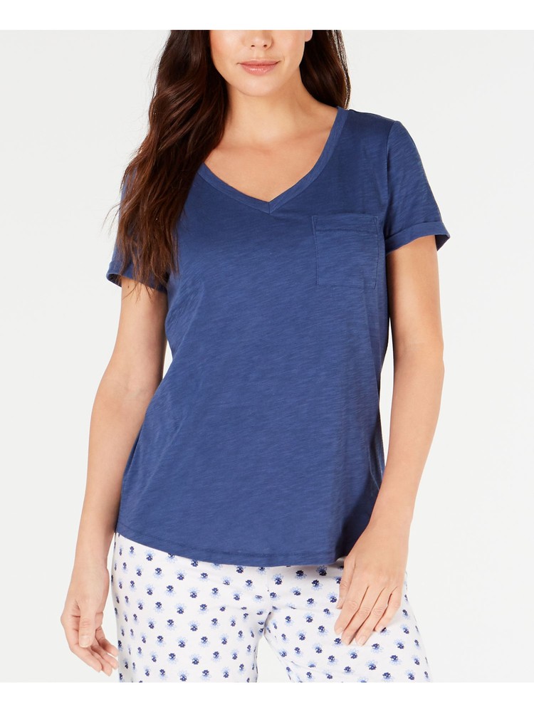 CHARTER CLUB Intimates Blue Knit Sleepwear Sleep Shirt Pajama Top XS