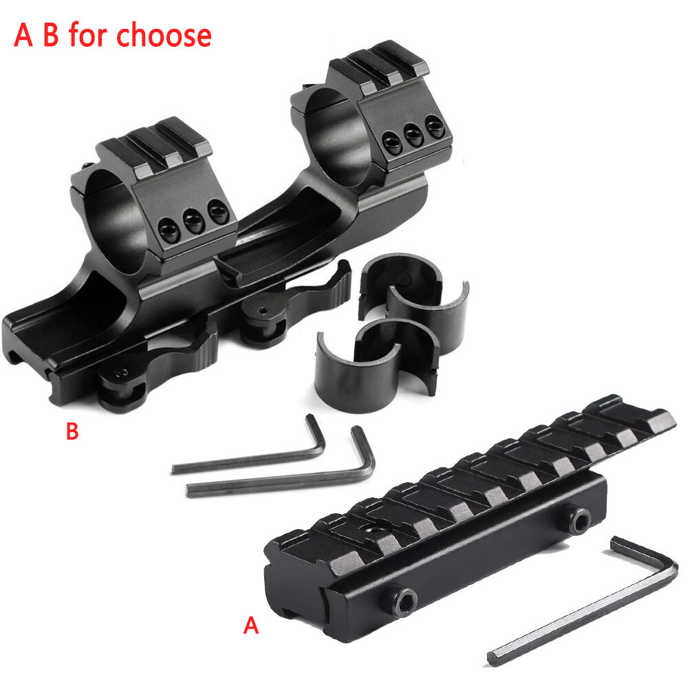 QD Offset Cantilever 30mm Dual Ring Dovetail to Picatinny Mount