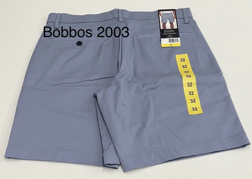 Banana Republic Men's Stretch Chino Shorts, Blue, Size 32