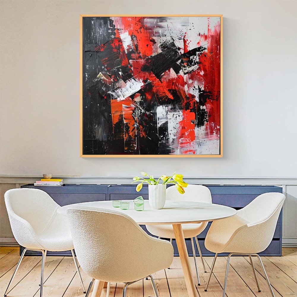 Hand Painted Abstract Oil Painting Art Pictures On Canvas For Home Decor Red