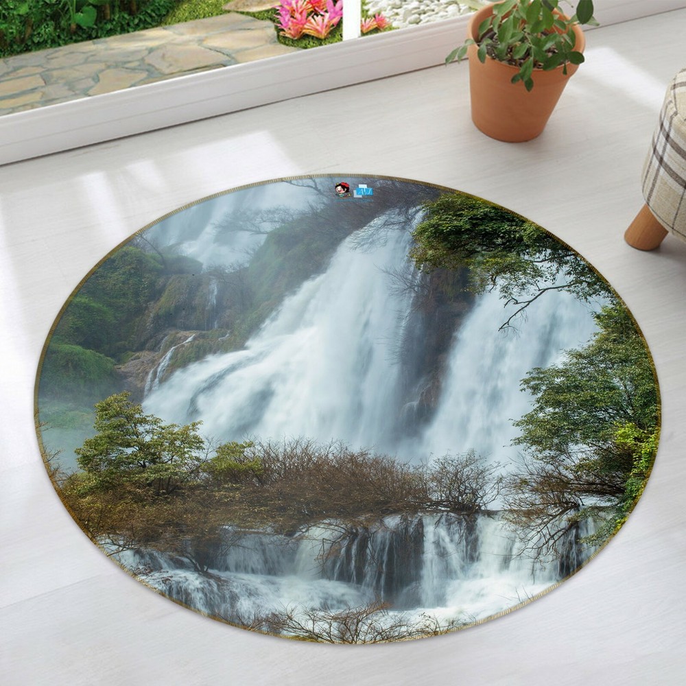 3D Waterfall Tree NAO6098 Game Rug Mat Elegant Photo Carpet Mat Fay