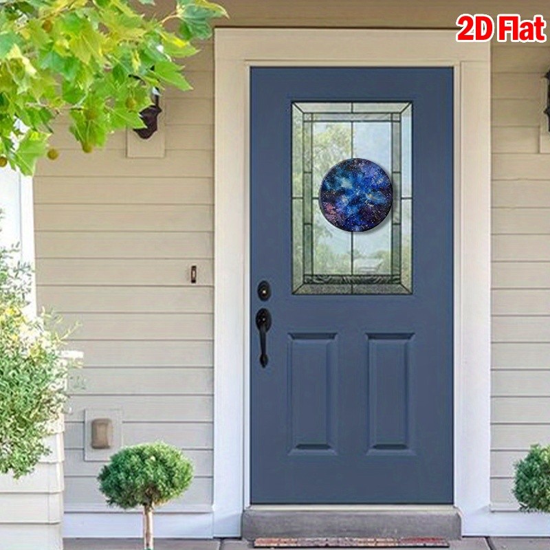 Vintage Starry Night Round Metal Wall Art Cosmic