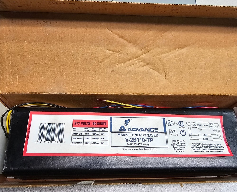 Advance Mark III Magnetic Fluorescent Ballast #V-2S110-TP