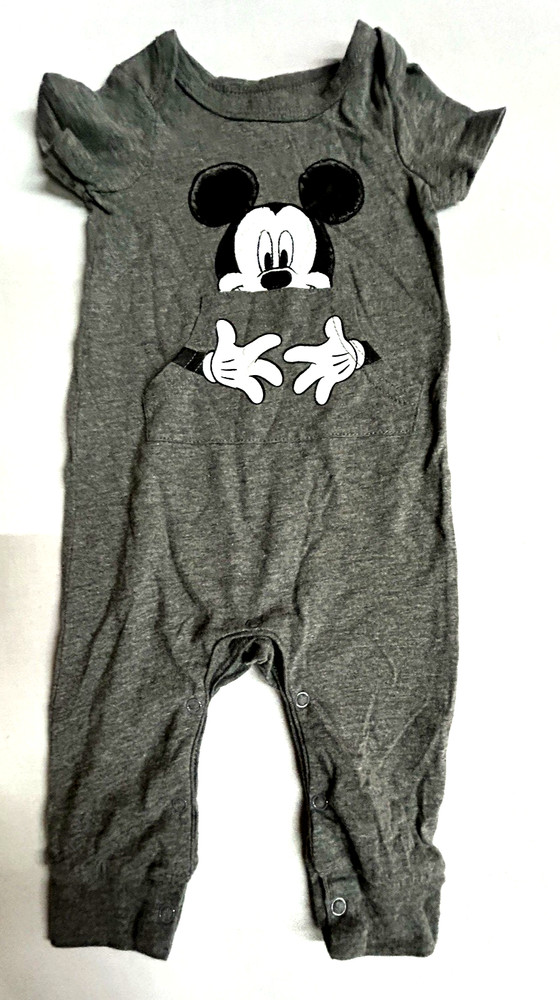 Disney Baby Mickey Mouse Short-sleeves Gray One Piece Size 6-9 months