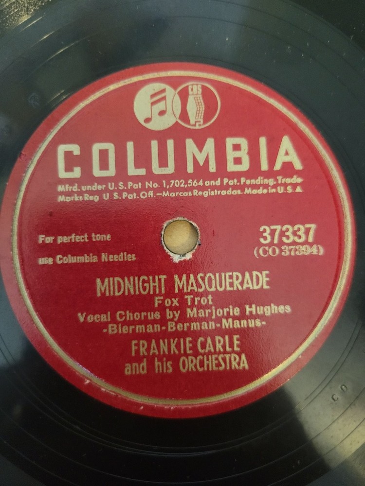 Frankie Carle – Midnight Masquerade 78 RPM Record 1946 Columbia Big Band