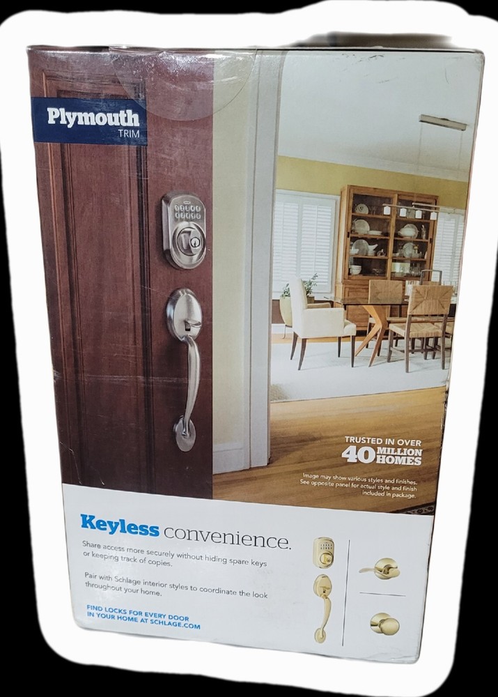 Schlage Camelot Bright Brass Electronic Keypad Deadbolt Lock BE365 CAM 505