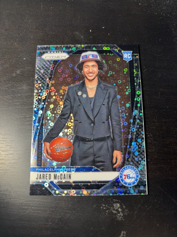 2024-25 Panini Prizm Fast Break Jared McCain #222 Silver Disco Rookie Variation