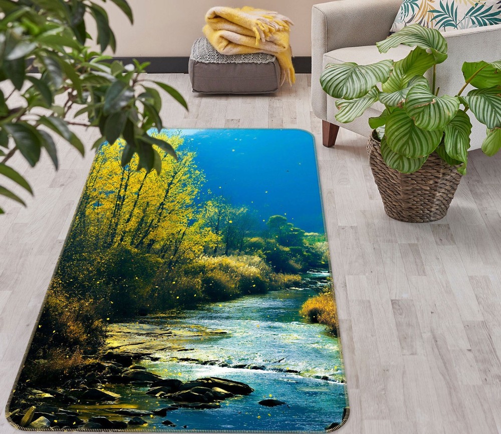 3D River Tree ZHUC2482 Game Non Slip Carpet Mat Photo Carpet Amy