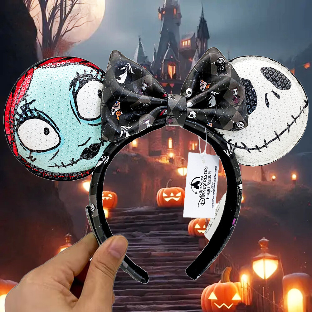 Halloween Disney Parks Nightmare Before Christmas Sally Jack Ears Headband US