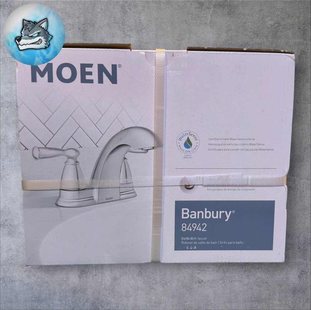 Moen Banbury 4 In. Centerset Double Handle Low Bathroom Sink Faucet Chrome 84942