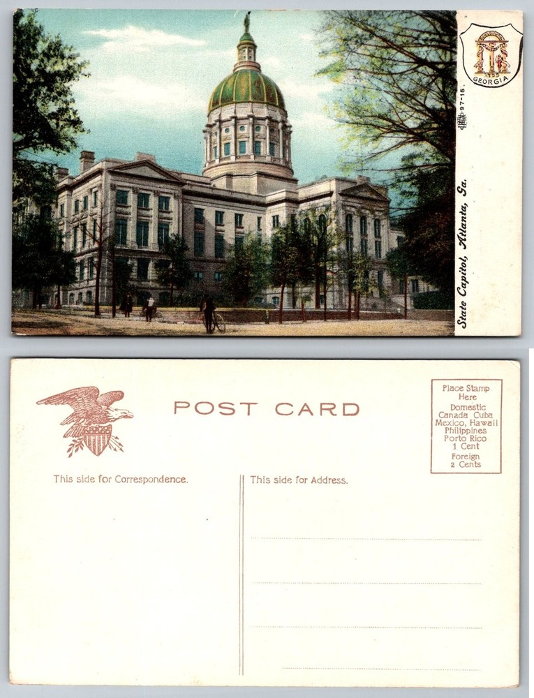 Vintage State Capitol Atlanta Georgia Postcard Early 1900s Architecture GA