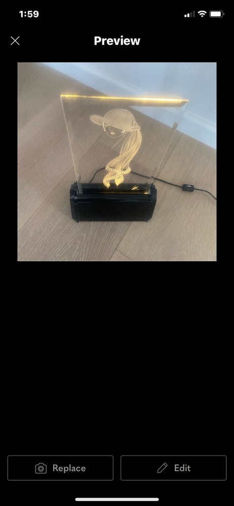 Original Erte Signed Etched Glass Luminaire Light Limited Edition 22/175