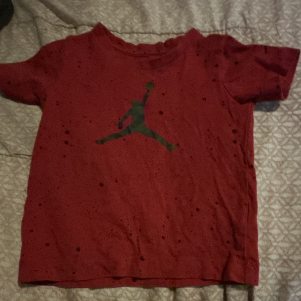 Jordan Red Black 2T Short Sleeve Graphic Logo T-Shirt for Baby Toddler