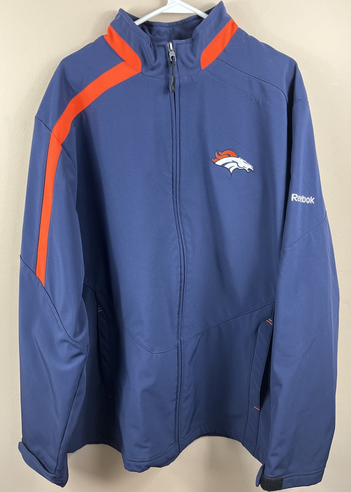 Denver Broncos NFL Reebok Full Zip Jacket Men's Reebok On Field XL Lightweight