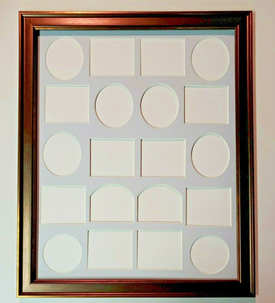 Photo Collage 20 Opening Acid Free Mat w Frame~16