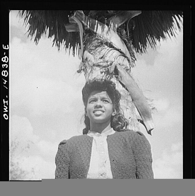 Daytona Beach Florida Bethune-Cookman College Student 1940s Palm Tree Portrait